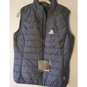 PlayStation Puffer Vest Ladies Small Gray PS Licensed Comfy Warm Gamer Gaming